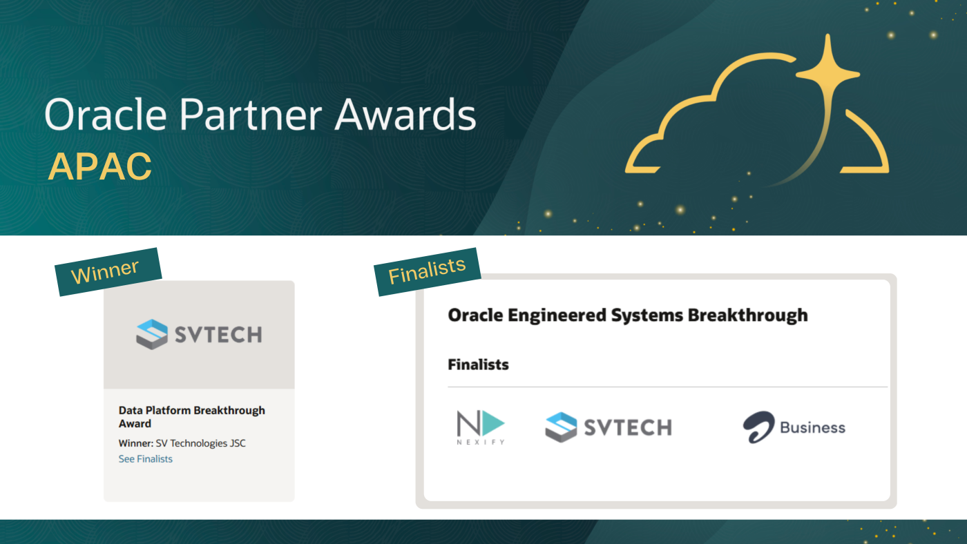 At the 2025 Oracle Partner Awards, SV Technologies JSC (SVTECH) was honored by Oracle in the APAC region with two prestigious award recognitions